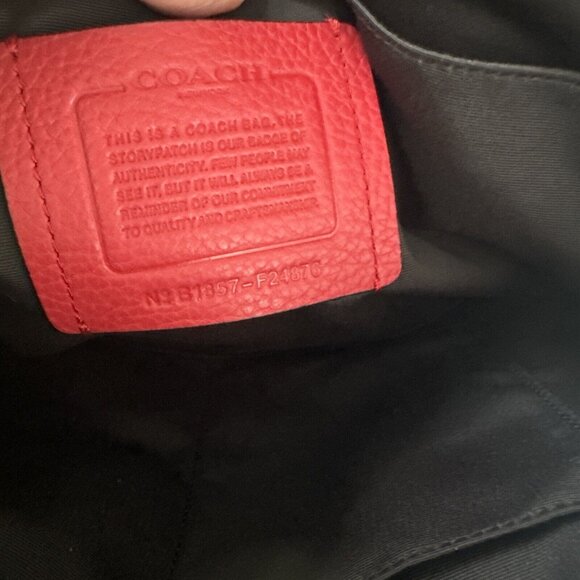 NEW Coach‎ Men's Crossbody Messenger Bag Rare F24876 Pebble Red Leather - Picture 7 of 7